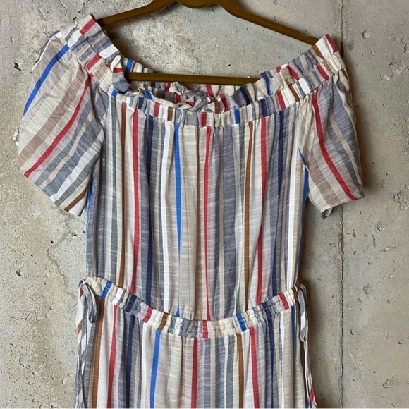 1. State Off-The-Shoulder Stripe Boho Spring Maxi Dress Size Large - Picture 5 of 6